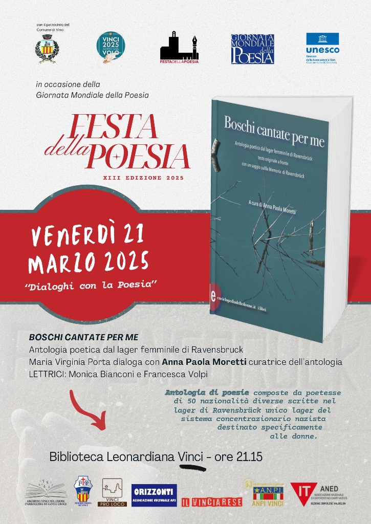 Festa della Poesia a Vinci: L’Antologia di Anna Paola Moretti in Biblioteca Leonardiana