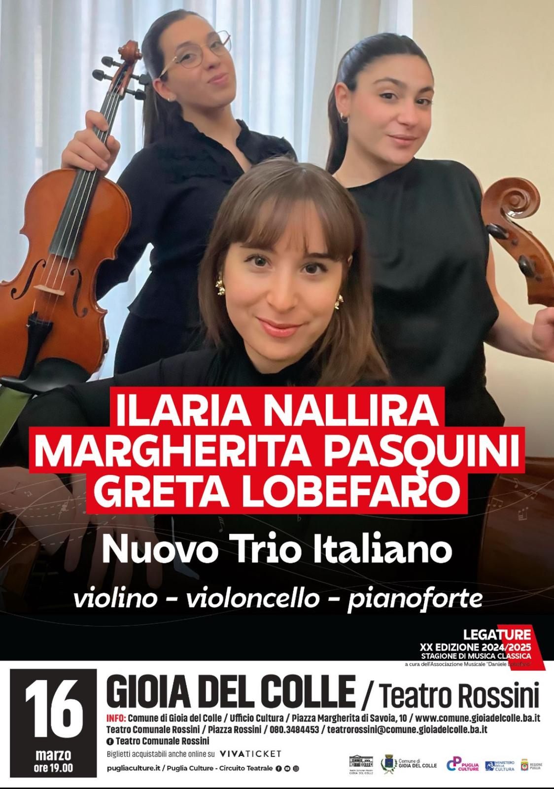 Il Nuovo Trio Italiano al Teatro Rossini: un viaggio nella grande musica da camera