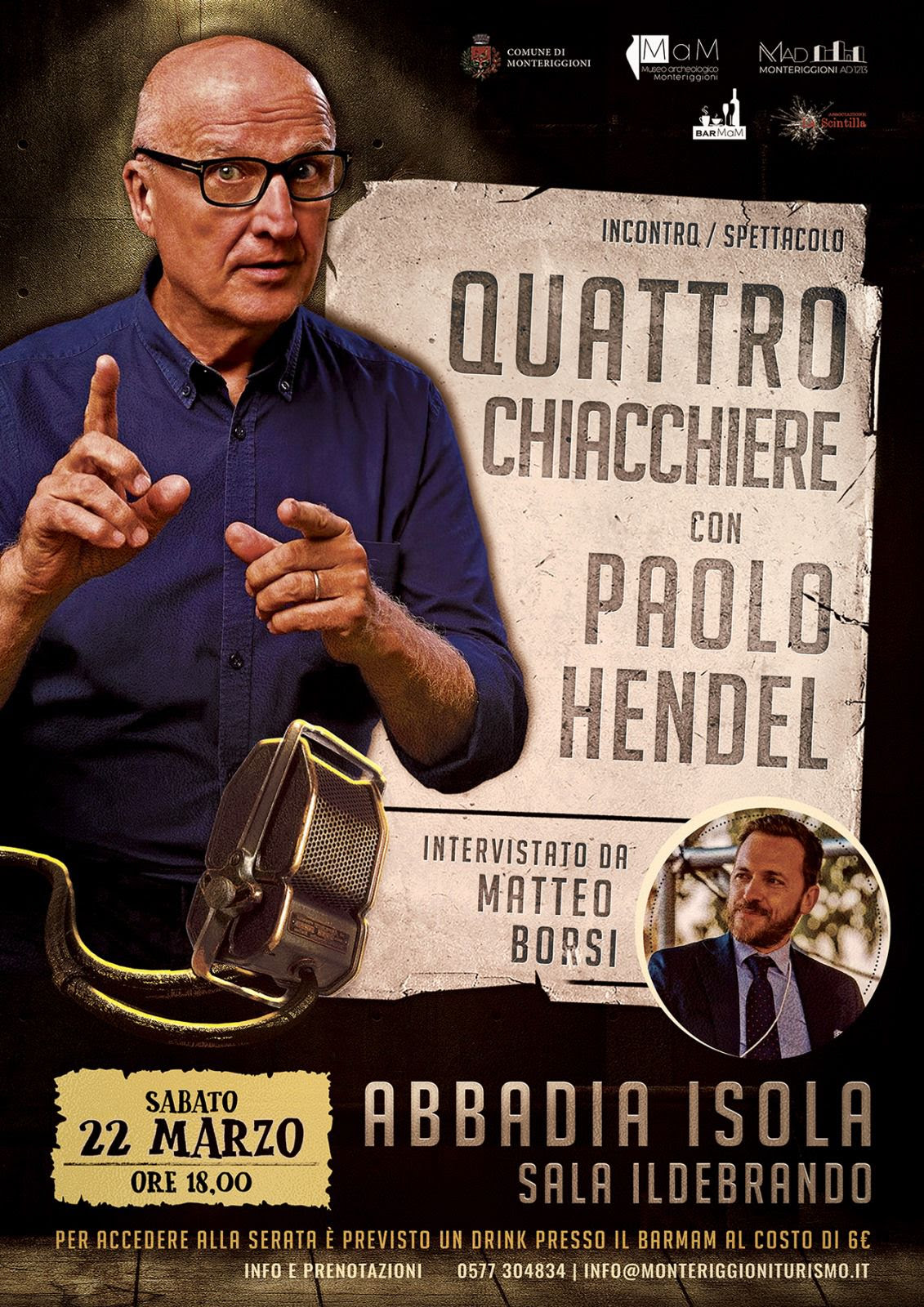 Paolo Hendel a Monteriggioni: una serata di satira e cultura ad Abbadia Isola