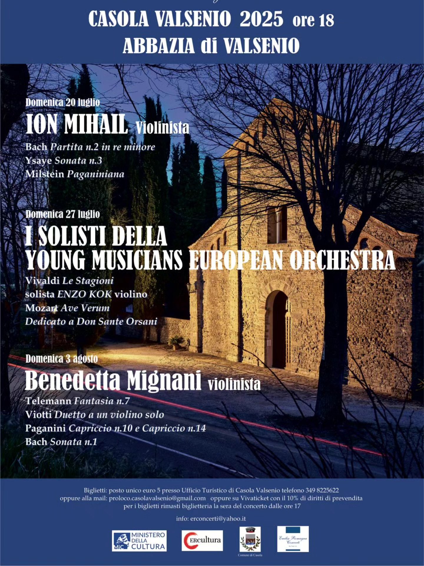 Tre Domeniche di Grande Musica Giovane all’Abbazia di Valsenio