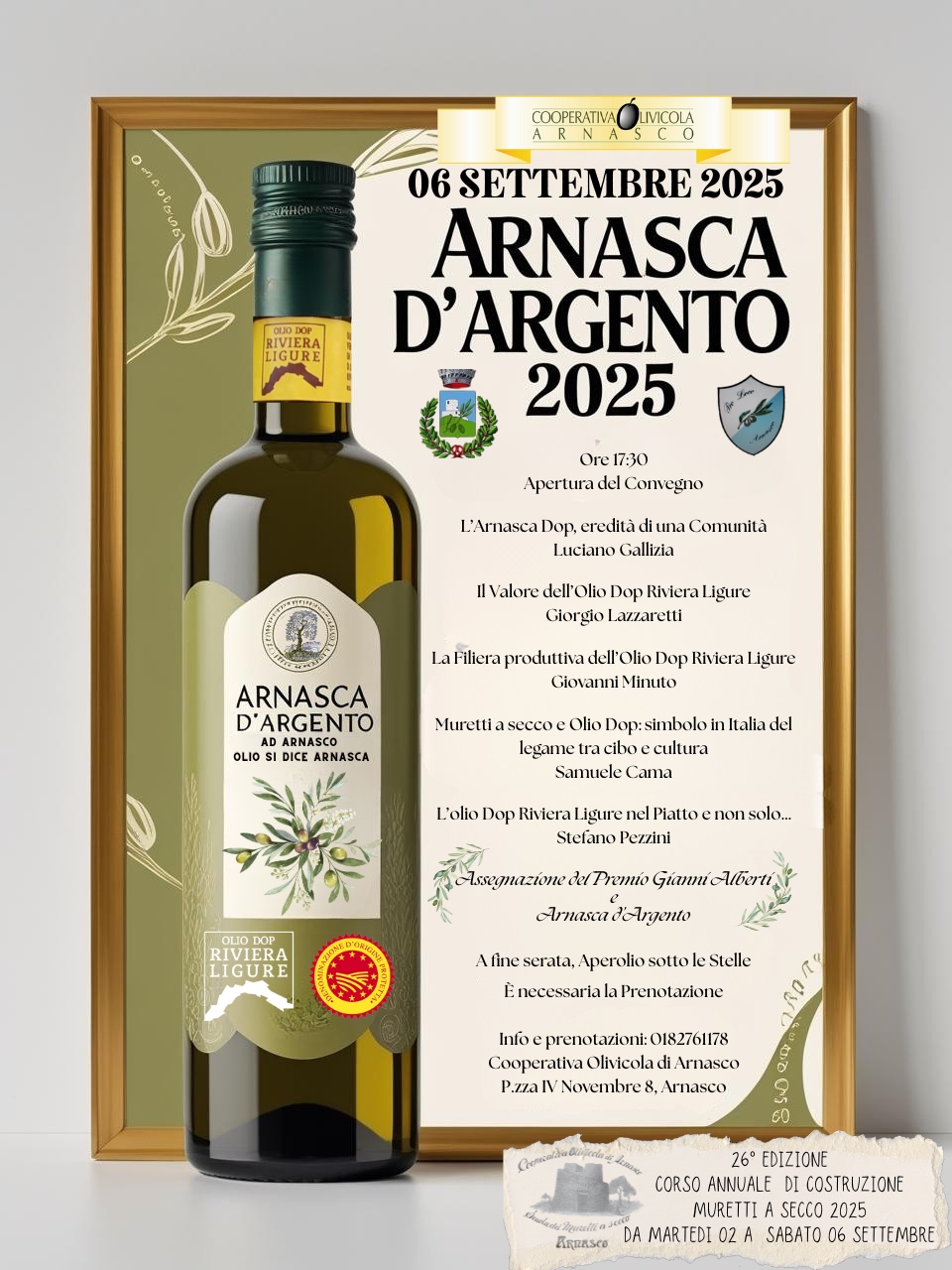 Arnasca d’Argento 2025: il convegno dedicato all’Olio Arnasca DOP