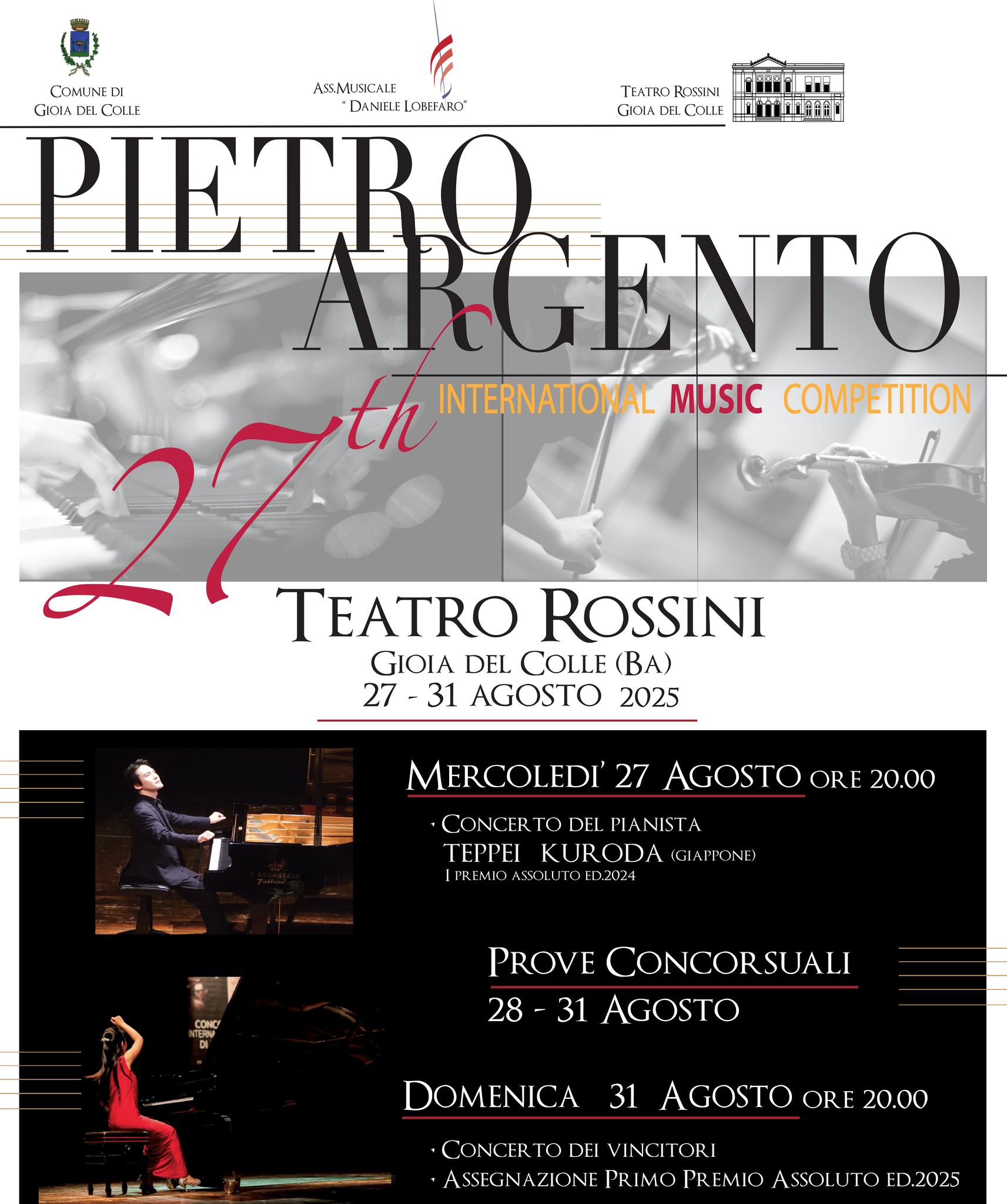 Concorso Internazionale di Musica “Pietro Argento”: al via la 27ª edizione a Gioia del Colle
