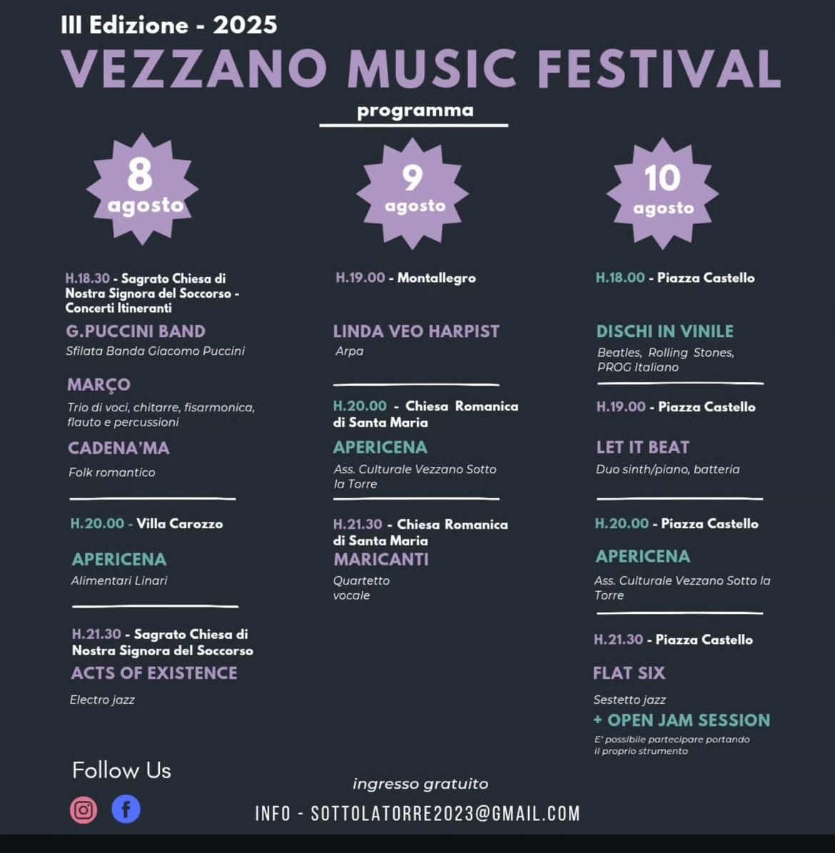 Vezzano Music Festival 2025: Tre Giorni di Musica Tra Borghi e Suggestioni