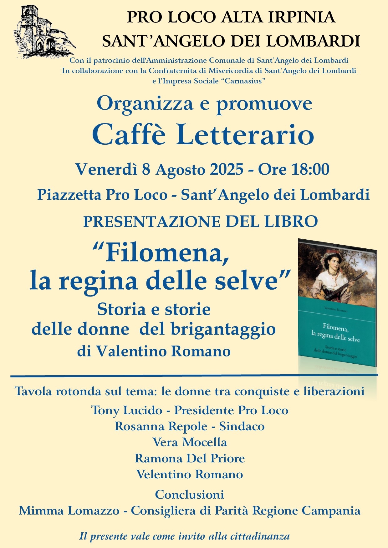 Donne, Brigantaggio e Libertà: A Sant’Angelo dei Lombardi la Presentazione del Libro di Valentino Romano