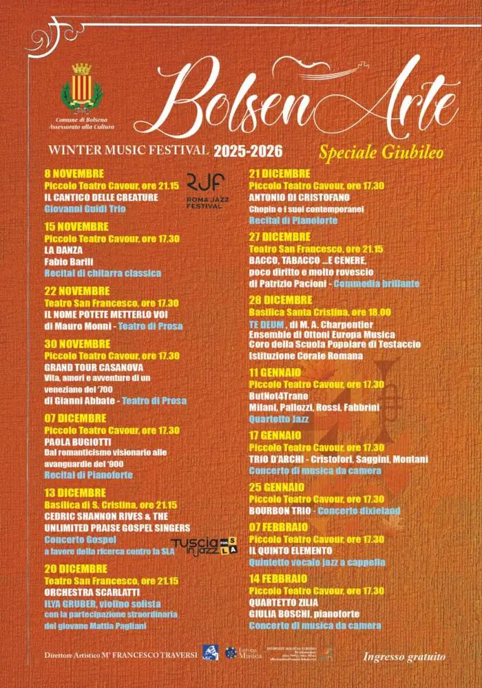 Il BolsenArte Winter Music Festival inaugura il 2026 con il jazz del quartetto ButNot4Trane