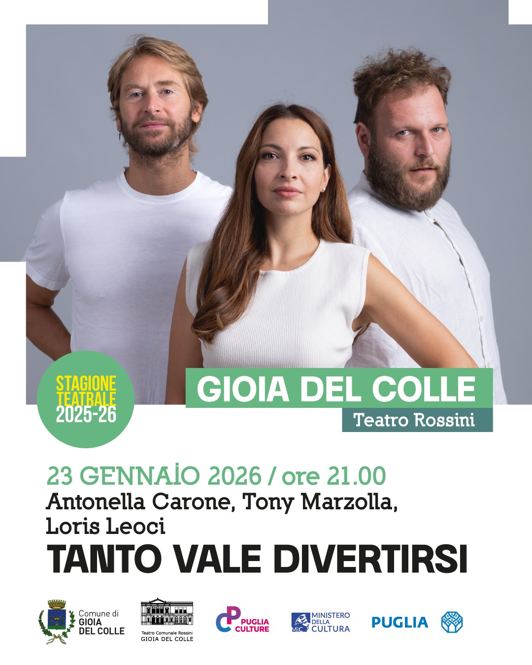 Al Teatro Rossini di Gioia del Colle memoria e riflessione sulla Shoah con “Tanto vale divertirsi”